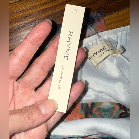 RHYME white multicolor floral sleeveless maxi dress Medium m  NWT - Picture 5 of 8